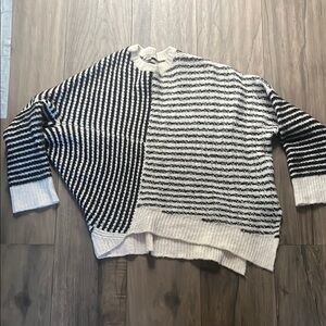 All Saints Black and White Striped Sweater